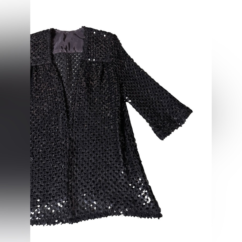 Vintage black sequin cardigan, large - Picture 12 of 12